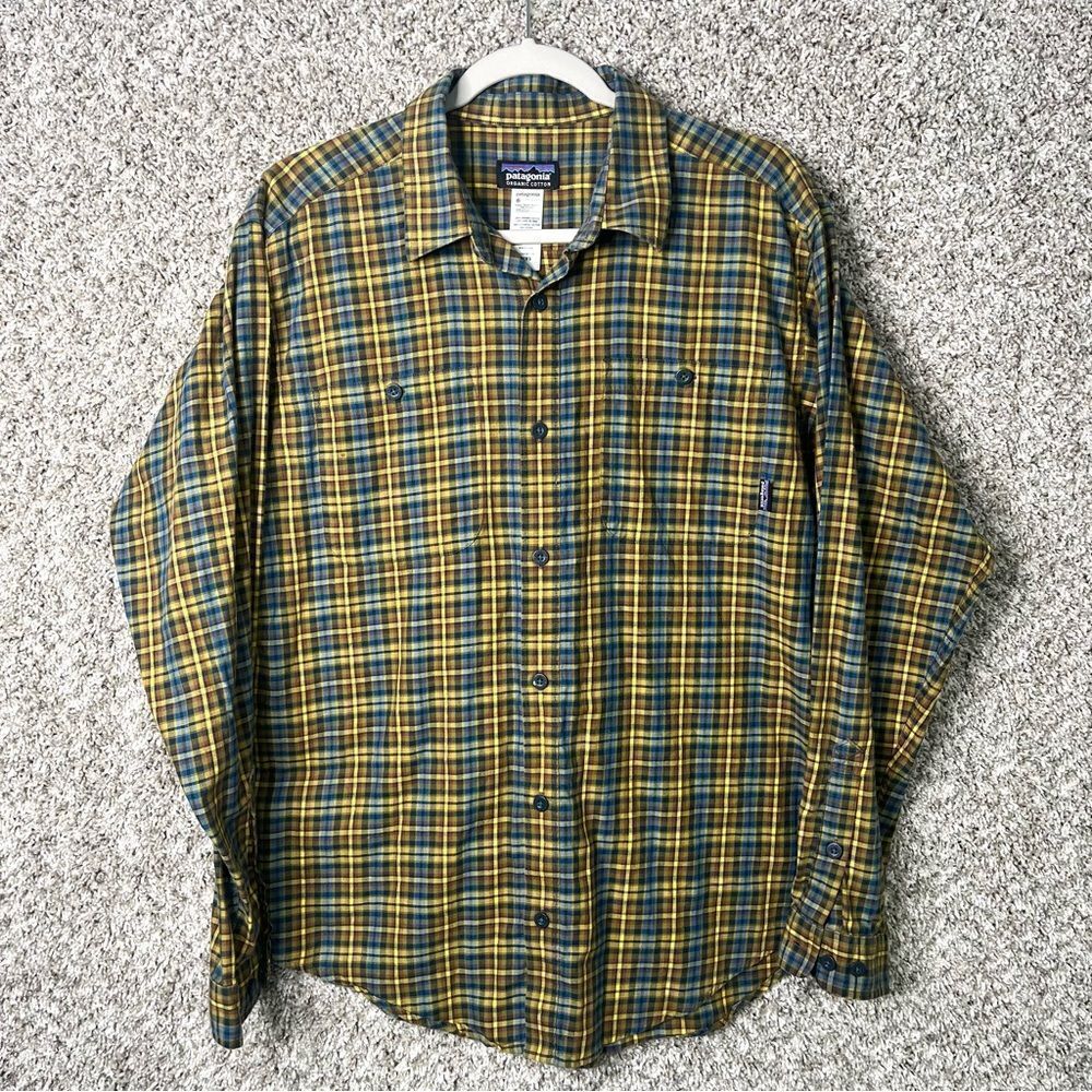 Patagonia Plaid Button-Down Shirt in Yellow, Green, Blue